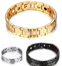 Brand New Silver Gold Black Colour To Choose Lastest 316L Stainless Steel Magnetic Therapy health care Bracelet Bangle Men Women