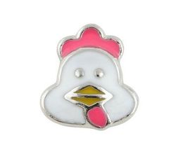 20PCS/lot Cute Chicken Hen Alloy Floating Locket Charms Fit For DIY Magnetic Glass Living Memory Locket Best Gift