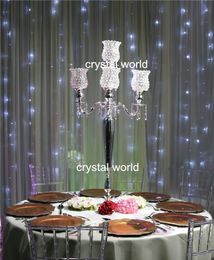 tall wedding crystal candelabras/metal candlesticks with a flower bowl wedding 14 centerpieces on 12sale