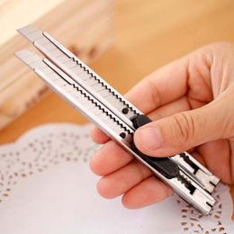 Stainless Steel Cut Paper Utility Knife Snap Off Retractable Razor Blade Knife Tool School Office Stationery Supplies