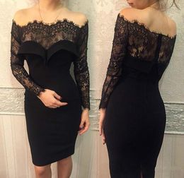 Baratos Elegantes Vestidos Cortos Negros Oferta Online | DHgate.com