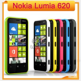 Original refurbished Nokia Lumia 620 Unlocked 620 Windows Phone 8 Dual-core 1GHz ROM 8GB Camera 5MP Wifi GPS NFC Cellphone in Stock