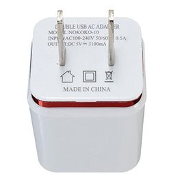 Top Quality 5V 2.1+1A Double USB AC Travel US Wall Charger Plug DualCharger For Samsung Galaxy HTC Smart Phone Adapter