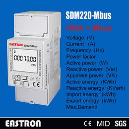 Wholesale-SDM220 Mbus,0,25~5(100)A 220V/230V 50Hz/60Hz, single phase KWH Watt hour power energy meter,with Modbus RTU,CE approved