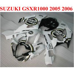 lowest price fairing kit for suzuki gsxr1000 2005 2006 black whtie lucky strike bodywork 05 06 gsxr1000 k5 k6 fairings set qf40