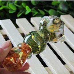 Import pigment color glass pipes conventional processes 3.8 cm wide and 8.8 cm long weight 45 g, color random delivery, wholesale glass hook