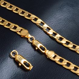 4-10MM Gold Cuban Link Chain Necklace For Women Men 20 Inches Hip Hop Rapper Choker Fashion Jewellery Gift