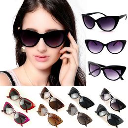 Women's Cat Eye Sunglasses Retro Classic Designer Vintage Fashion Shades Black 10 color for option Free shipping