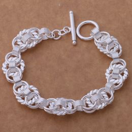 Free Shipping with tracking number Top Sale 925 Silver Bracelet Gyrosigma circle Bracelet Silver Jewellery 10Pcs/lot cheap 1570