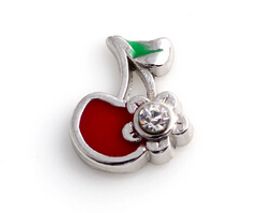 20PCS/lot Fruit Cherry DIY Alloy Floating LocketCharms Fit For Glass Living Magnetic Locket Pendant