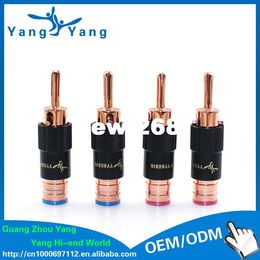 YangYang Lockable red copper Plated HiEnd Banana Plug speaker cable connector