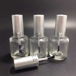 15ml Empty nail polish Bottle,Transparent nail enamel glass bottle With Brush Cosmetic Container fast shipping F20172376