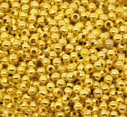 Free Ship 1000pcs Gold Plated Round Ball Spacer Beads for Jewellery Making 3mm