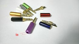 80pcs 8 color Mini Jack Plug copper 3.5mm 4 poles Stereo Plug soldering