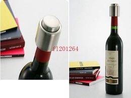 Fedex DHL Free Shipping Wholesale Stainless Steel Vacuum Sealed Red Wine Bottle Spout Liquor Flow Stopper Pour Cap,100pcs/lot