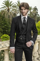 Customise groom dress men's clothes Black Slim Fit suitable for wedding the groom,holds the classic suit man(Jacket+Pants+Tie+Vest) 01