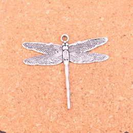 25pcs Antique Silver Plated dragonfly Charms Pendants for European Bracelet Jewelry Making DIY Handmade 43*47mm