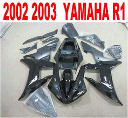 injection Moulding free shipping fairings set for yamaha yzfr1 02 03 yzf r1 2002 2003 all black high quality fairing kit xq1