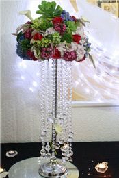 wedding table top plastics crystal chandelier flower stands Centrepieces for weddings