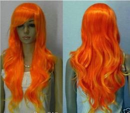 Wholesale free shipping>>>>Fashion Cosplay Long Curly Orange &Yellow Mixed Women's Wig