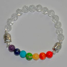 SN0223 Crystal Quartz stone Buddha Chakra power energy Bracelet reiki mala beads prayer spirituality mind body spirit bracelets