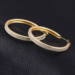 -2015 Moda Jóias Mulheres Big Circle Round Hoop Charm Earring Gold Silver Stud Earring Acessórios simples
