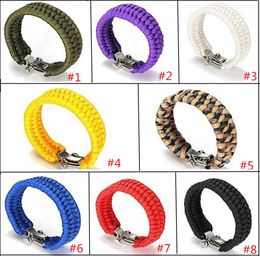 Outdoor Survival Emergency Paracord Shackle Adjustable U Buckle Handmade Paracord Climbing Rope Cord Custom Made Bracelets Camping