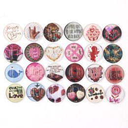 New Arrival 18mm Cabochon Glass Stone Button Cabochon Valentine Day Snaps for 18mm Snap Bracelet Necklace Ring Earring