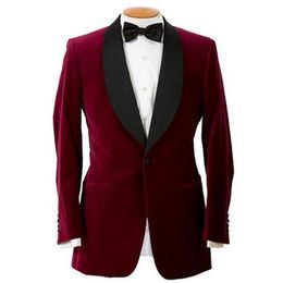 Burgundy Custom Slim Fit Mens Business Suit Jacket + Pants + Bow Handsome Men's Suits Spring 2019 Hot Sell Wedding Suits Groom Ebelz Custom