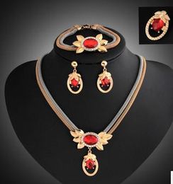 Продажа мода преувеличенные позолоченные браслет ожерелье серьги кольцо наборы