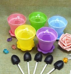 Flower Pot Cake Cups & Spoon Set Ice Cream decoration for Wedding Kids Birthday Party Supplies Baking Pastry Tools