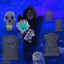 wholesale fashion 7pcs big prop foam graveyard tombstones set halloween haunted house decoration 22 uk
