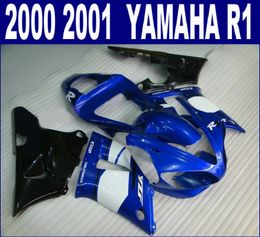 Free Customise fairings set for YAMAHA 2000 2001 YZF R1 fairing kit YZF1000 00 01 blue white black motobike RQ42 + 7 gifts