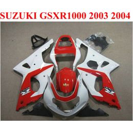 ABS motobike set for SUZUKI GSXR 1000 K3 k4 2003 2004 fairing kit GSXR1000 03 04 red white custom fairings CQ64