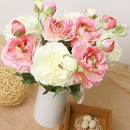 Rose Silk Craft artificial Flowers Real Touch Flowers For Wedding party Room Decoration free shipping HR015