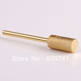 Wholesale-Cylinder Carbide Electric File Drill Bit for Nail Art Manicure Golden Color Free Shipping