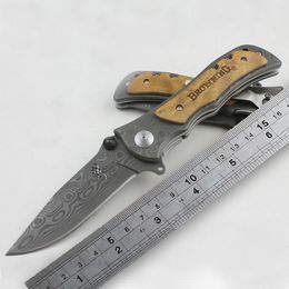 Hot sales Browning Folding Knife 339 Stainless Steel Damascus tattoo Camping knife Pocket knives Kageki handle tactical knife