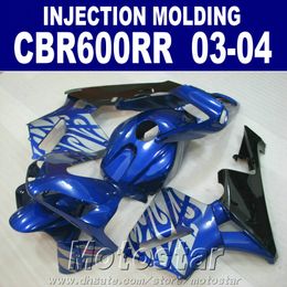 Injection Mould fairings kit for HONDA CBR 600RR 2003 2004 dark blue 03 04 CBR600RR ABS fairing set+Free cowl ORG4