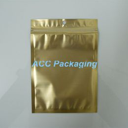 Wholesale 10.5*15cm (4.1x5.9") Golden Clear Self Seal Zipper Plastic Retail Packaging Bag Zipper Lock Bag Retail Package With Hang Hole