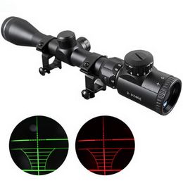 3-9x 40mm Rojo / Verde mil-punto de la vista iluminada Caza Óptica francotirador L0802 Alcance