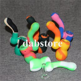 Smoking Pipe Portable silicone Water Bong Silicone Hookah Smoking Pipes For Dry Herb Silicon Oil Rig