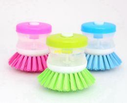 240pcs/lot Fast shipping Kitchen Brushes Easy Dish Washing Up Scrubbing Cleaning Brush Liquid Detergent brush