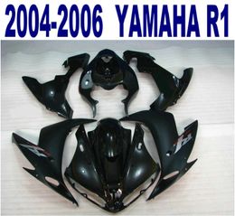 Injection molding ABS full fairing kit for YAMAHA 2004 2005 2006 YZF R1 all glossy black motorcycle fairings set 04-06 yzf-r1 VL58