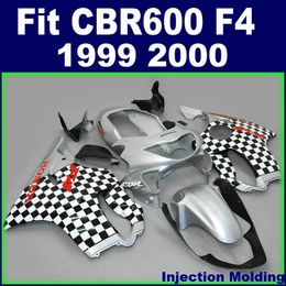 Injection Moulding high grade for HONDA bodyworks CBR 600 F4 1999 2000 silver 99 00 cbr600 f4 custom fairings OSXD