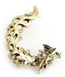 Classic Vintage Dragon Clip Earring for Girls, Gothic Punk style Metal Earring Cuff for Left Ear Jewelry Wholesale