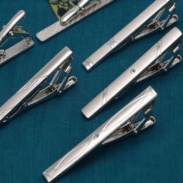 Fashion Tie Clip Silver Tone Metal Clamp Jewellery For Business man Necktie father Tie Clip mens tie clip Christmas gift Free DHL FedEx