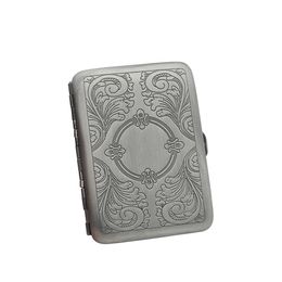 Silver Metal Cigarette Case Holding Tobacco Case With 2 Clips Mix Pattern Tobacco Storage Box Smoking Accessory