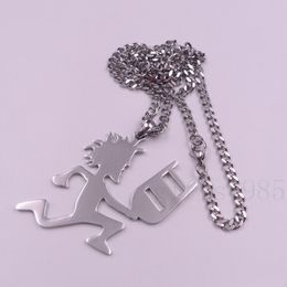 Best Selling silver ICP Jewelry Fashion Stainless Steel Hatchetman Mens Juggalette Pendant with 5mm 24 inch NK Curb chain Necklace