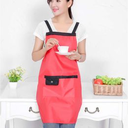 Solid Colour Waterproof Anti-oil Adjustable Sleeveless Aprons Bib Uniform With 2 Pockets Hairdresser Kit Salon Hair Tool Chef Waiter Kitchen