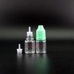 100 PCS PET 5ML Dropper Bottle Child Proof Safe Highly transparent Plastic Dropper Bottle Squeezable Colourful caps